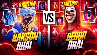 Decor Bhai vs Hakson Bhai 🔥 Collection vs With Decor gaming 😱 Who will win ? Garena free fire Max