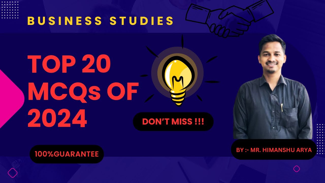 Business Studies 2024 MCQs Solved | MCQ Solver Video 
