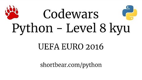 Codewars - Python - UEFA EURO 2016