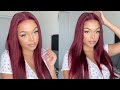 Beginner Friendly *DETAILED* Burgundy Lace Closure Wig Install Ft. Tinashe Hair