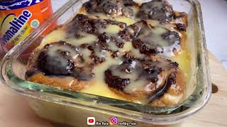 Resipi Puding Roti Ovomaltine Crunchy Cream | Sekali Pandang Macam Cinnamon Roll