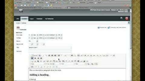 CMSMS - Calendar: add an entry