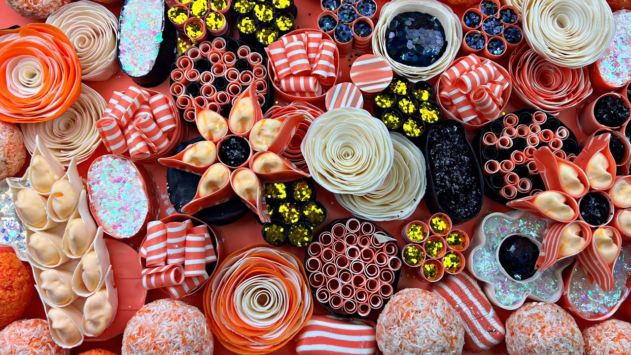 Crushing soap boxes with glitter and starch | Satisfying ASMR video