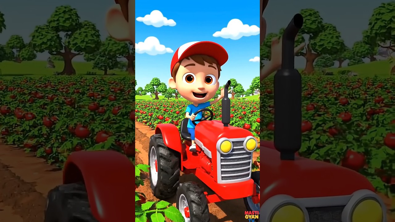 Aaha Tamatar Bada Majedaar 🍅 | Tomato Farm Cartoon | Tractor in Khet | Hindi Rhymes for Kids 