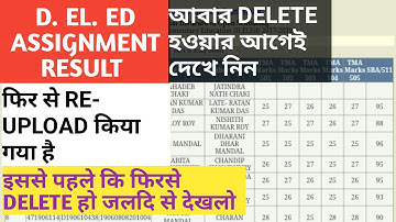 D. EL. ED ASSIGNMENT RESULT । SBA MARKS । ASSIGNMENT REUPLOADED ।