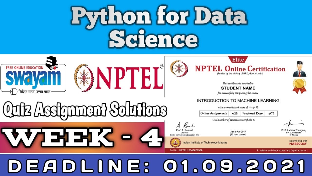 nptel python for data science week 4 assignment answers