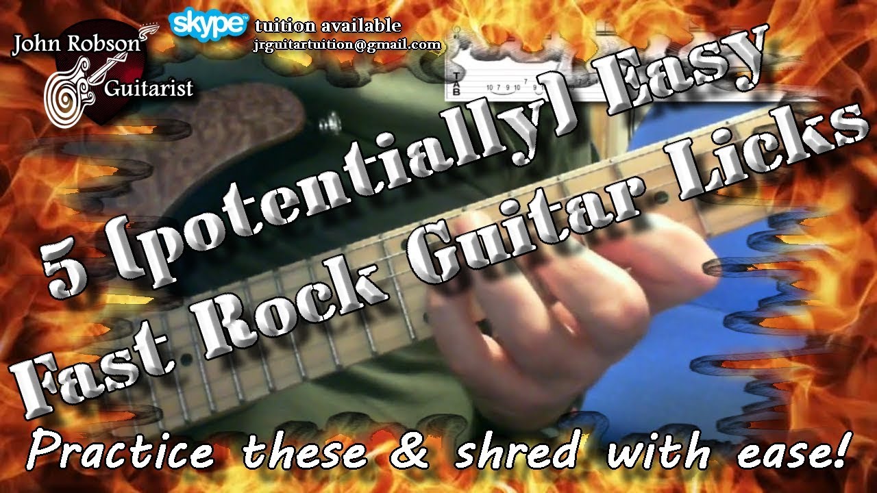 5 (potentially) Easy Fast Rock Guitar Licks - YouTube