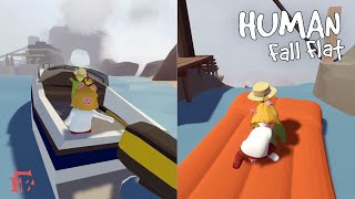 Human Fall Flat | Two Players And Split Screen On Water Level Shortcut version - Xbox One