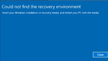 How To Fix Could Not Find The Recovery Environment - 2025