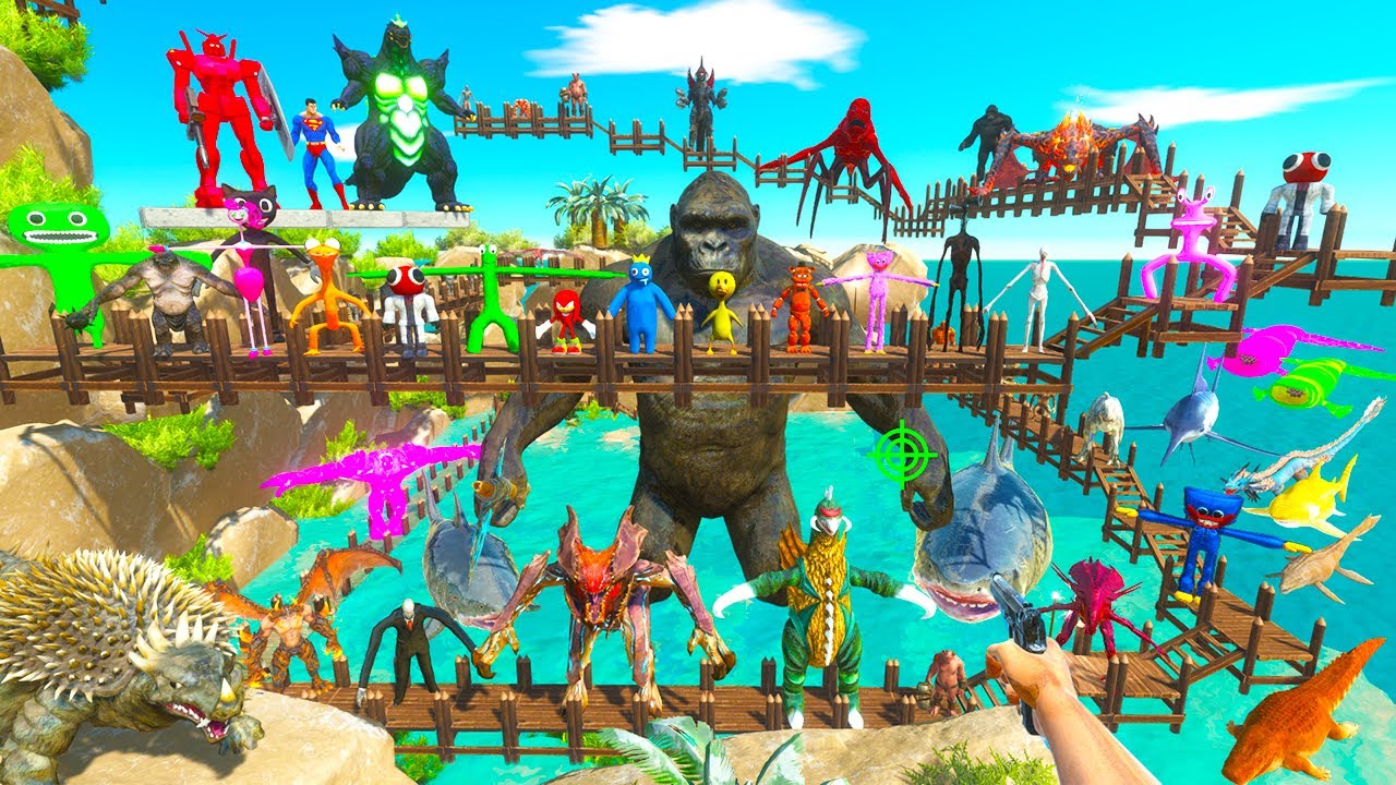 Parkour Rescue Around Big Boss King Kong and Fights Dinosaurs - Animal Revolt Battle Simulator