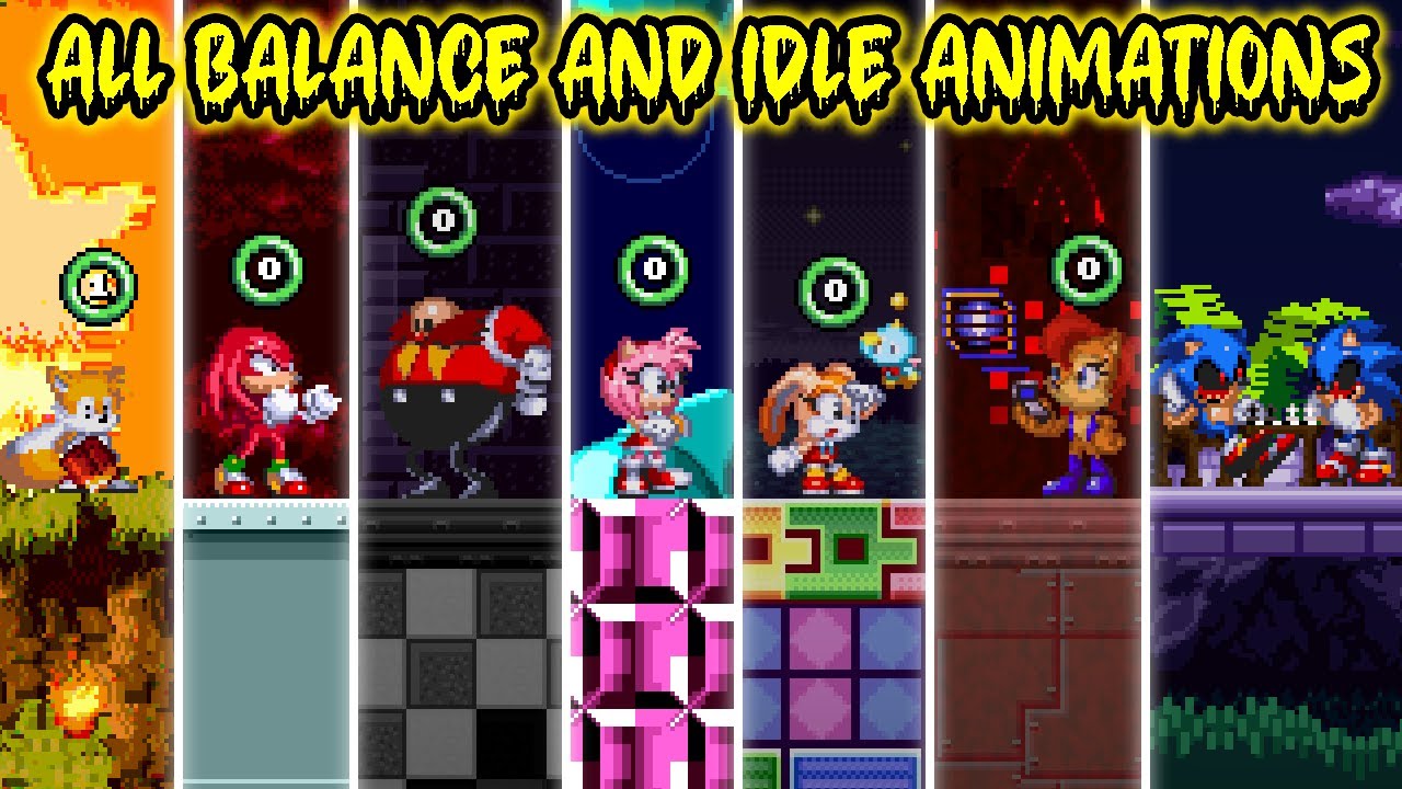 Sonic.exe The Disaster 2D Remake: All Idle and Balance animations (Version 110)