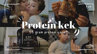 55 GRAM PROTEİNLİ KEK 💪 Şekersiz & Rafine Unsuz | Oğlumla Sağlıklı Atıştırmalık