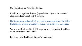 Case Solution Polar Sports, Inc.