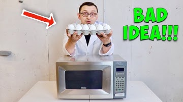 Microwaving Dozen Eggs Was a Bad Idea! WARNING: Lots of Explosions!