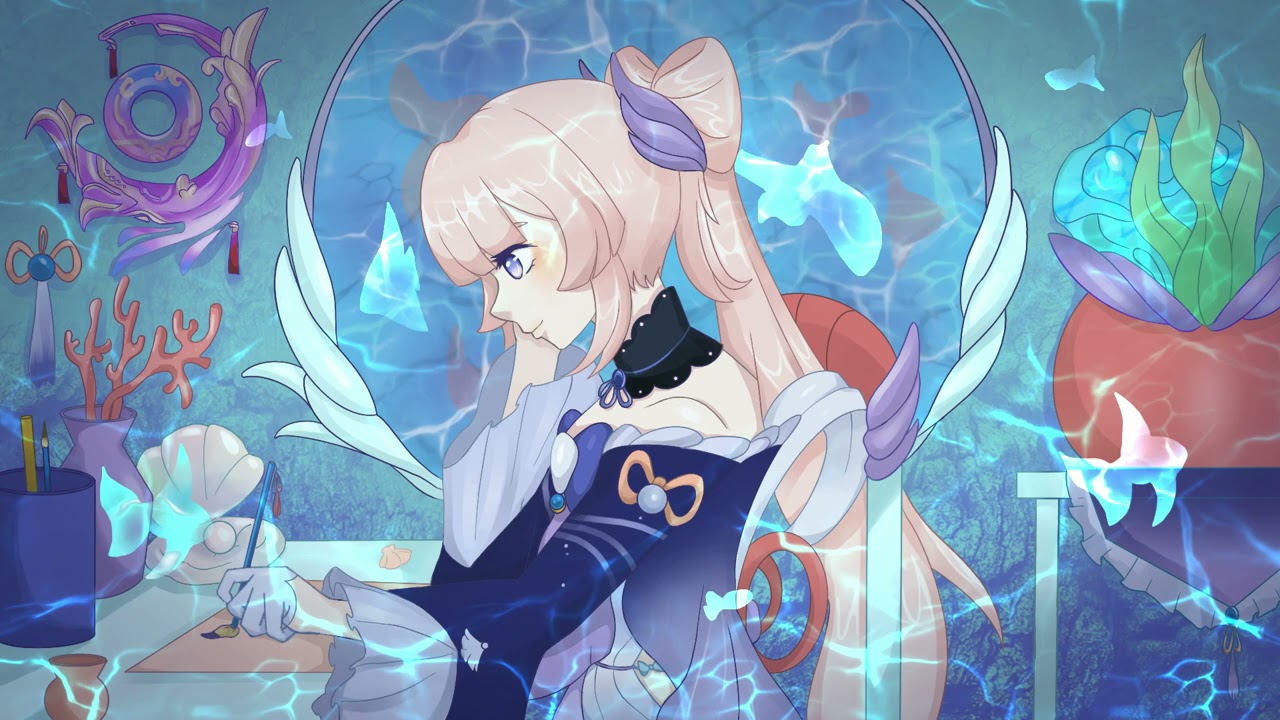 study with kokomi ~ a genshin impact lofi mix ~ 1 hour of relaxing chillhop beats [watatsumi island]