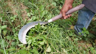 MAKING A SHARP AND USEFUL GRASS SICKLE FROM A BROKEN CHAINSAW BAR