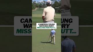 Cameron Young watched Rory miss his par putt... #shorts #golf #masters
