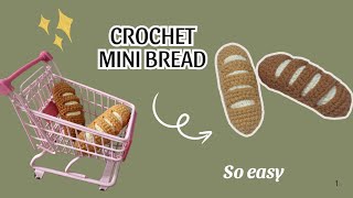 How to Crochet a Mini Bread 🥖 | Easy Beginner Tutorial | Tiny Amigurumi