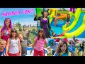 Maleficent uses Magic to Surprise Kate and Lilly with a GIANT Water Park!