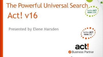 Universal Search - the best way to segment your Act! v16 database