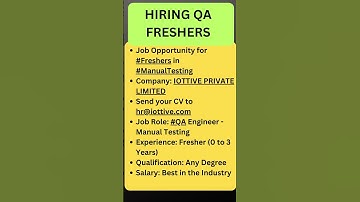 Hiring Freshers| #job #rdautomationlearning
