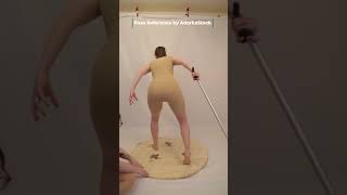 360° Turn Around Pose Reference for Artists - Lunge forward with "sword" #posereference