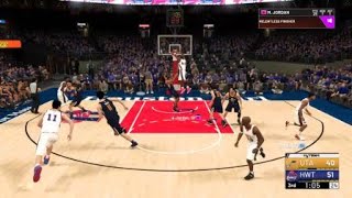 Michael Jordan dunks on Rick Fox