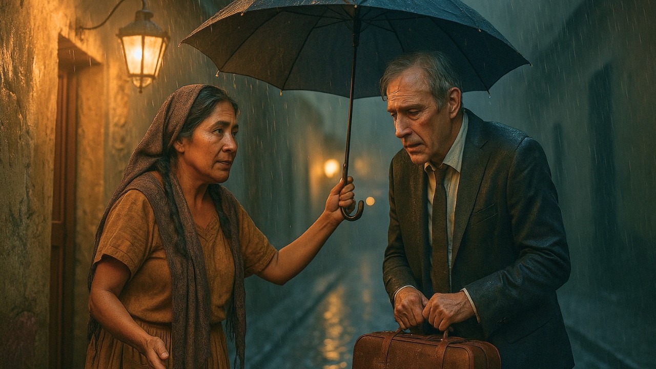 Mujer humilde abrió su casa a un desconocido bajo la lluvia… sin saber que era un millonario enfermo