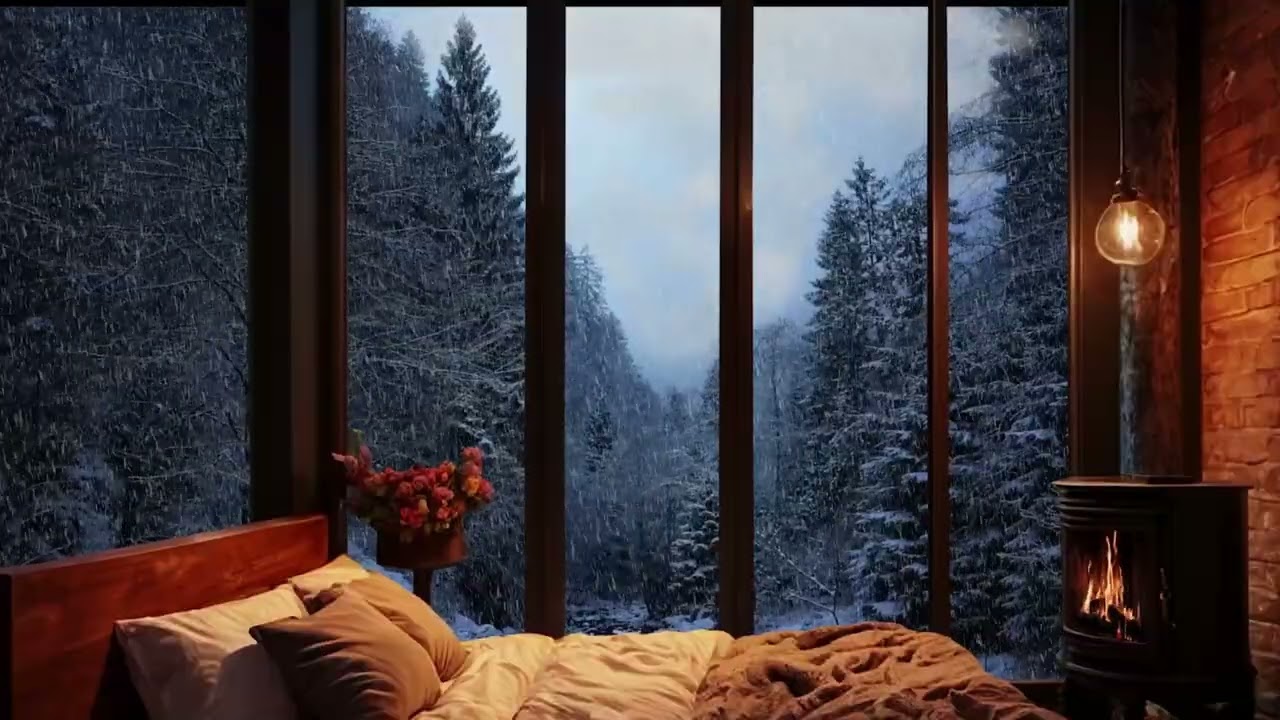 ☁️ Snowy Lo-Fi Day | Cozy Room and Cafe Ambient Music for Sleep, Study & Relaxation ☁️