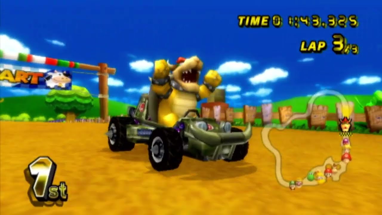 Mario Kart Wii Gameplay – 150cc Bowser Offroader Mushroom 