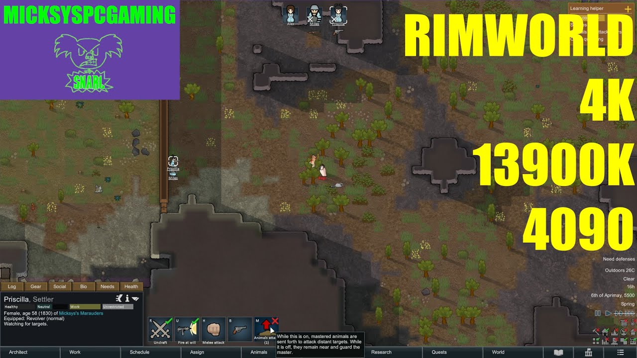 First 30 Minutes - Rimworld - 4K - Intel I9 13900K - Gigabyte 4090 Gaming OC