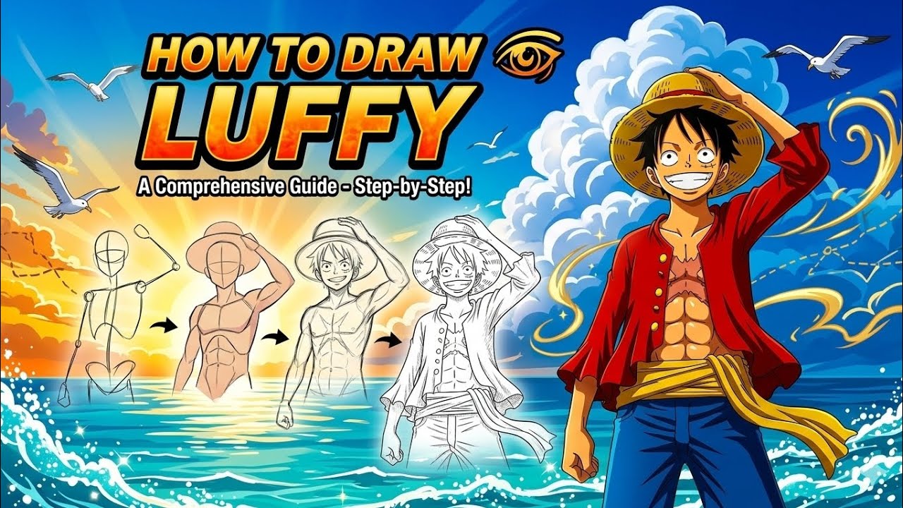 How To Draw Monkey D Luffy Step by Step Easy l - YouTube