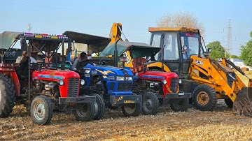 Jcb 3dx Eco Xpert Loader Machine Mahindra Massey New Eicher Loading Tractor Stuck in Mud | Jcb Video