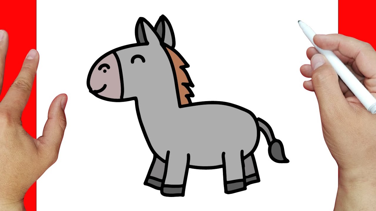 Cómo dibujar un Burro facil paso a paso | Dibujos fáciles - YouTube dibujos-de-burros-para-colorear-y-pintar