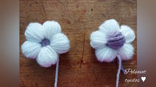 Flor paso a #paso | #tutorial #punto puff a crochet o ganchillo ♥︎