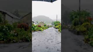 Relaxing Walk in a Village During the Rain (POV) | Calming Rain ASMR