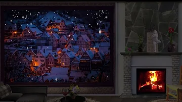 🎧 Christmas ambience | Snowstorm & Crackling Fireplace Sounds 🔥Crackling Fire Sounds NO MUSIC