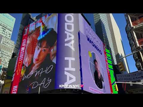 WONHO 원호 생일 축하해 🎂 元浩 2022.03.01: Whosfan 뉴욕 타임스퀘어 광고 NY Times Square ad