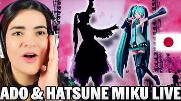 ADO And HATSUNE MIKU "SAKURA Biyori And Time MACHINE | 桜日和とタイムマシン with 初音ミク 国立競技場 【Ado】