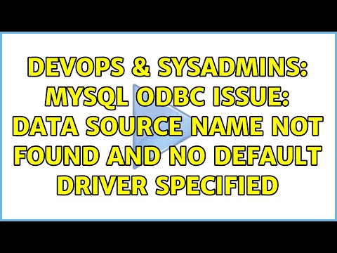 DevOps & SysAdmins: MySQL ODBC Issue: Data source name not found and no default driver specified