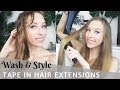 How to Wash and Style Tape in Hair Extensions