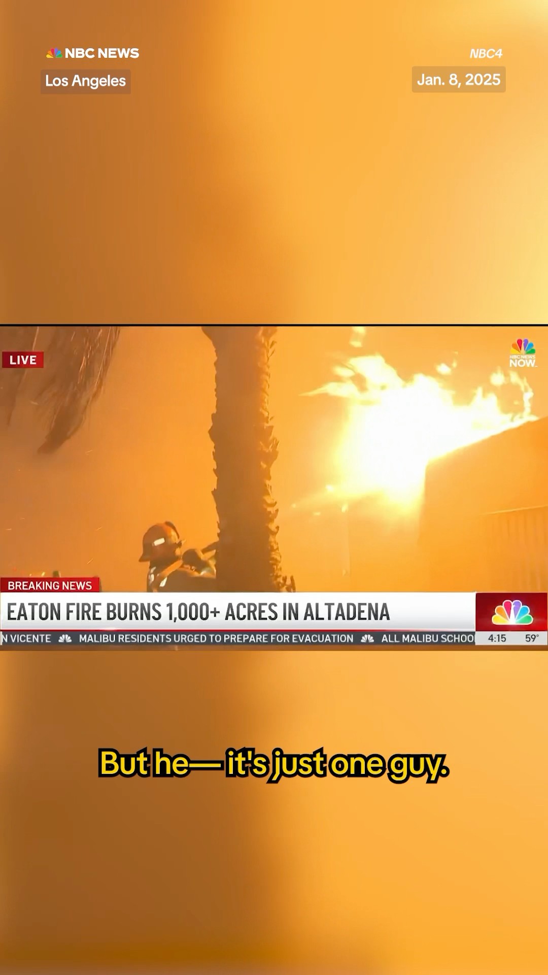 Firefighters from across Los Angeles fight to save homes from destructive wildfires.