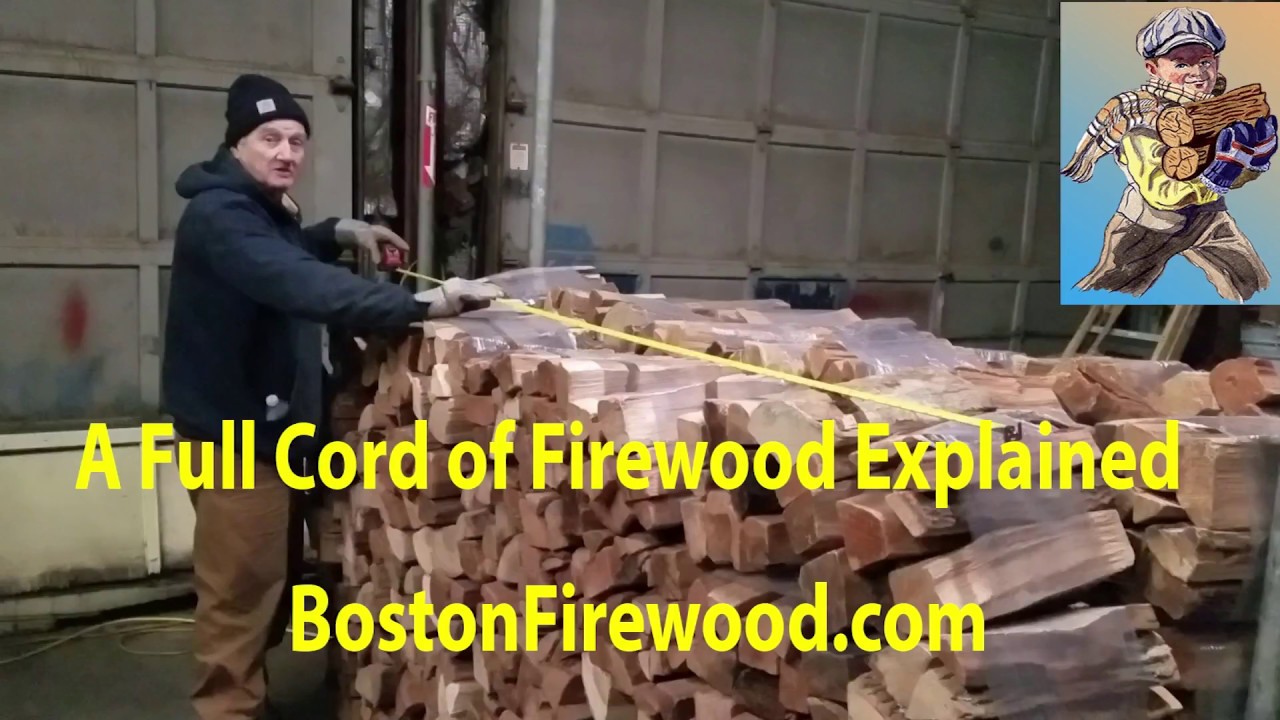 Cord of kiln dried firewood for sale Boston dimensions explained shown - YouTube
