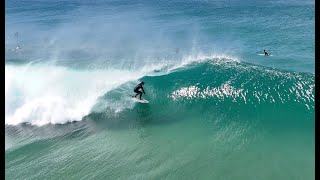 PORTUGAL  SURFING ON THE TONEL FILMED FROM A DRONE