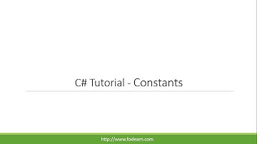C# Tutorial - Constants