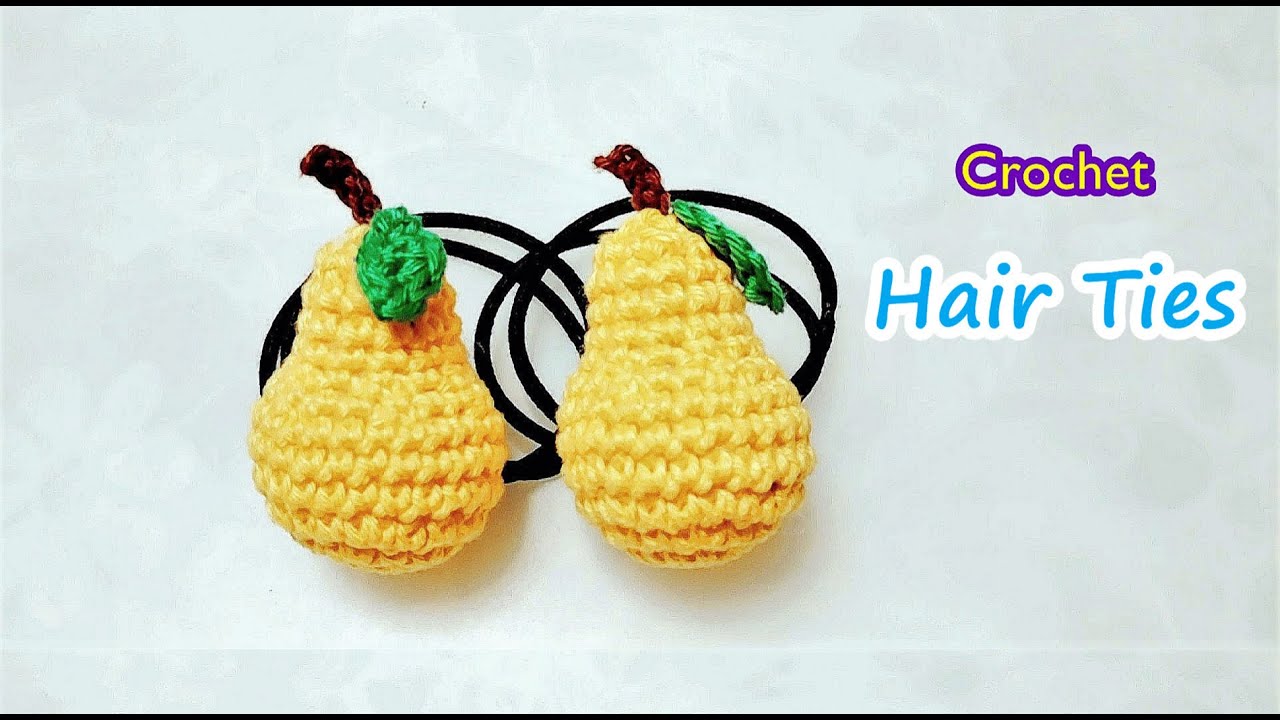 crochet Pear hair ties