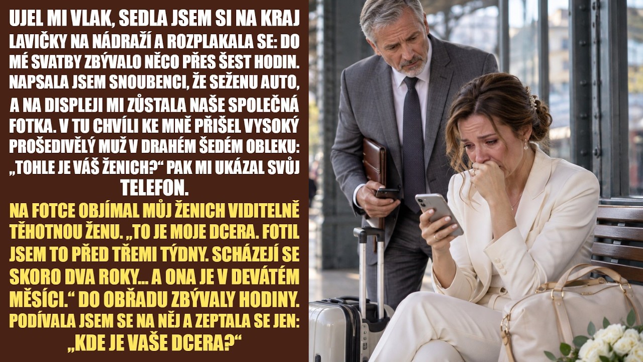 Už jsem se rozběhla podél nástupiště, ale vlak mi ujel před očima. Taška na rameni, kufr v ruce, svatební šaty odvezené do jiného města. Do obřadu zbývalo šest hodin. Vytáhla jsem telefon a...