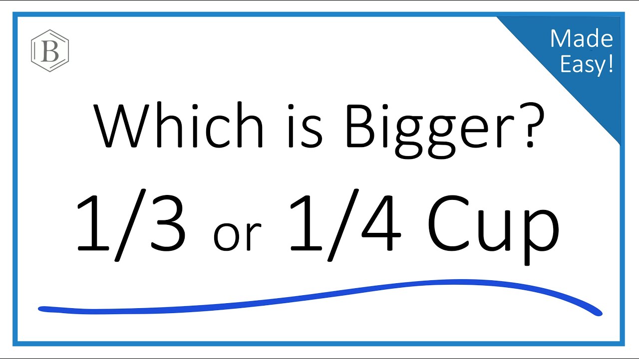 Which is Larger — 1/3 Cup or 1/4 Cup? - YouTube