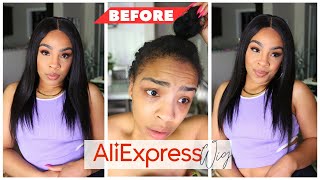 QUICK WIG INSTALL | AliExpress Amanda hair 18inches Straight 5X5 lace Wig