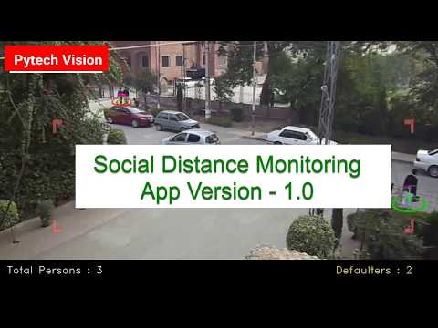 Social Distance Monitoring App Demo | AI | Computer Vision | Video Analytics | YOLO | Python